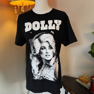 Dolly Parton Medium Black and White Crew Neck T-shirt